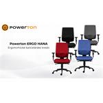 Powerton Ergo Hana, kancelárske ergonomické kreslo, sivé