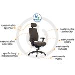 Powerton Ergo Jana, kancelárske ergonomické kreslo, sivé