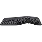 Powerton Ergo Lana, ergonomická klávesnica káblová, USB, US, čierna