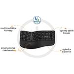 Powerton Ergo Lana, ergonomická klávesnica káblová, USB, US, čierna