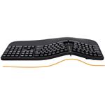 Powerton Ergo Lana, ergonomická klávesnica káblová, USB, US, čierna
