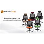 Powerton Ergo Lucie, kancelárske ergonomické kreslo, červené