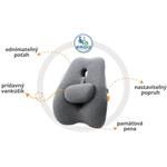 Powerton Ergo Lumba, ergonomická bedrová opierka, pamäťová pena, sivá