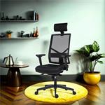 Powerton Ergo Marie, kancelárske ergonomické kreslo, čierne