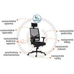 Powerton Ergo Marie, kancelárske ergonomické kreslo, svetlo-sivé