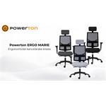 Powerton Ergo Marie, kancelárske ergonomické kreslo, tmavo-sivé