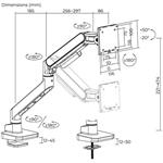 Powerton Ergo Monoa, polohovateľný držiak pre monitor, 17"- 49", biely