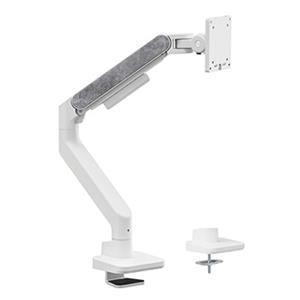 Powerton ERGO MONOA Polohovatelný držiak pre monitor, biely, 2-20KG, svorka, 17"- 49", 75x75/100x100