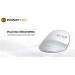 Powerton Ergo Spira, bezdrôtová myš, biela