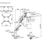 Powerton Ergo Strynx, polohovateľný držiak pre monitor, 24"- 57", bielo-čierny