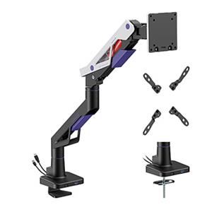 Powerton ERGO STRYNX Polohovatelný držiak pre monitor, bielo/čierna, 2-30KG, svorka, 24"- 57", 75x75/100x100/100x200/200x100/200x