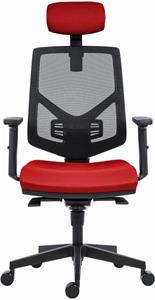 Powerton Ergo Tina, kancelárske ergonomické kreslo, červené