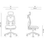 Powerton Ergo Tina, kancelárske ergonomické kreslo, sivé