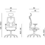 Powerton Ergo Tina, kancelárske ergonomické kreslo, tmavo-modré