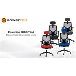 Powerton Ergo Tina, kancelárske ergonomické kreslo, tmavo-modré