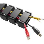 Powerton organizér káblov, husí krk, 1.3mm, pre výškovo nastaviteľné stoly, čierny