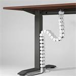 Powerton, organizér káblov, husí krk, biely, 1.3mm, pre výškovo nastaviteľné stoly