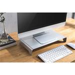 Powerton podstavec pod monitor, minimalistický, hliník, strieborný