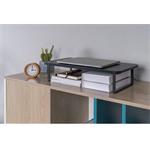 Powerton podstavec pod monitor, priestor pre klávesnicu, rýchla montáž, oceľ, drevotrieska, čierny