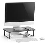 Powerton podstavec pod monitor, priestor pre klávesnicu, rýchla montáž, oceľ, drevotrieska, čierny