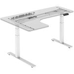 Powerton rám rohového stola, elektricky nastaviteľná výška, biely