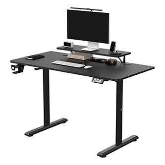 Pracovný stôl, elektricky nastaviteľná výška, 120X60 cm, 72-117 cm, HIGHLANDER BLACK, čierny, ULTRADESK