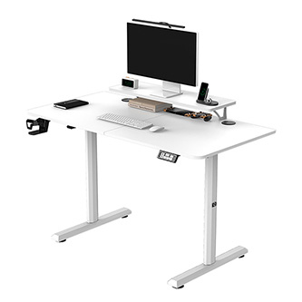 Pracovný stôl, elektricky nastaviteľná výška, 120X60 cm, 72-117 cm, HIGHLANDER WHITE, biely, ULTRADESK
