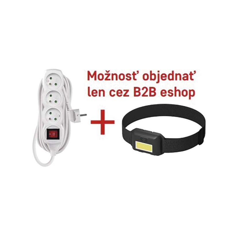 Predlž. kábel 5 m / 3 zásuvky / s vypínačom + P3537 SET