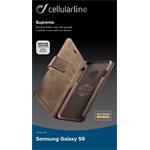 Prémiové kožené puzdro typu kniha Supreme pre Samsung Galaxy S9, hnedé