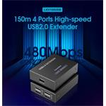 PremiumCord 4-port USB 2.0 extender po Cat5/Cat5e/Cat6 do 150m