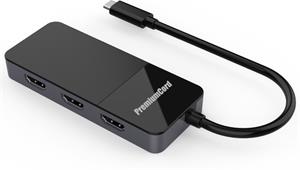 PremiumCord adaptér USB-C (DP1.4) na 3xHDMI2.0 (triple 4K) MST adaptér