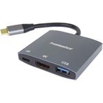 PremiumCord adaptér USB-C na HDMI, USB3.0, PD