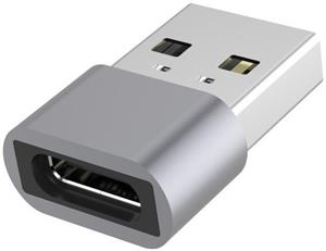 PremiumCord aluminium redukcia USB-A na USB-C M/F, sivá