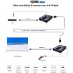 PremiumCord extender HDMI cez RJ45 až na 120,0m cez kábel Cat5e/Cat6