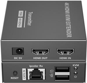 PremiumCord HDMI 2.0 KVM extender Ultra HD 4kx2k@60Hz na 70m s prenosom USB