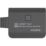 PremiumCord HDMI 2.0 Switch 4K@60Hz, 4:4:4 obojsmerný 2-1, alebo 1-2
