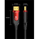 PremiumCord HDMI 2.1 Ultra High Speed optický kábel, 8K@60Hz, pozlátené konektory, 5,0m