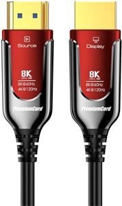 PremiumCord HDMI 2.1 Ultra High Speed optický kábel, 8K@60Hz, pozlátené konektory, 5,0m