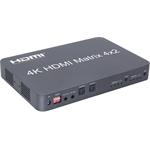 PremiumCord HDMI matrix switch 4:2, s audiom, rozlíšenie 4Kx2K