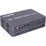 PremiumCord HDMI matrix switch 4:2, s audiom, rozlíšenie 4Kx2K