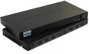 PremiumCord HDMI splitter 1-8 portov kovový s napájacím adaptérom, 4K, 1080p, 3D