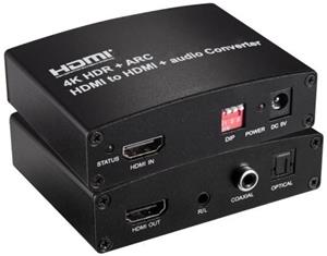 PremiumCord HDMI2.0 Repeater + Audio extraktor 4Kx2K @ 60Hz s oddelením audia, stereo jack, Toslink, RCA
