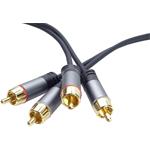 PremiumCord HQ kábel 2x cinch na 2x cinch M/M, prepojovací 3,0m čierny