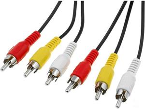 PremiumCord kábel 3x cinch na 3x cinch M/M, prepojovací 5,0m čierny