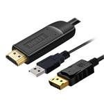 PremiumCord Kábel HDMI 2.0 na DisplayPort 1.2, 4K@60Hz, 2m