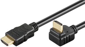 PremiumCord kábel HDMI v 1.4 M/M, prepojovací 1,0m, zahnutý konektor 270°