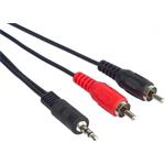PremiumCord kábel Jack 3,5 na 2x cinch M/M, prepojovací 1,5m čierny