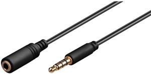 PremiumCord kábel Jack 3.5mm 4 pól M/F, predlžovací 1,0m