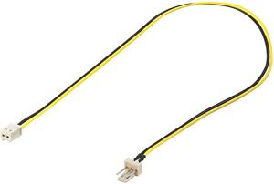 PremiumCord Kabel napájecí pro ventilátor z 2 pinového FAN na 3 pinový FAN konektor pro zastrčení do ventilátoru