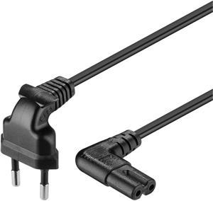 PremiumCord kábel sieťový 230V k magnetofónu plochý 0,75m so zahnutými konektormi čierny 